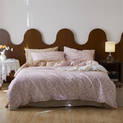 时年 2023新款天丝印花系列四件套-第 一期 瑞莎-紫