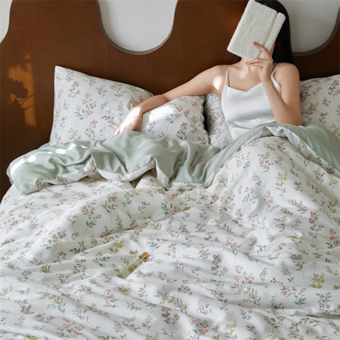 91家纺网 家纺一手货源 找家纺 时年 2023新款天丝印花系列四件套-第 一期 伊恬