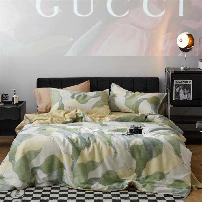 91家纺网 家纺一手货源 找家纺 时年 2023新款天丝印花系列四件套-第二期 绿萝