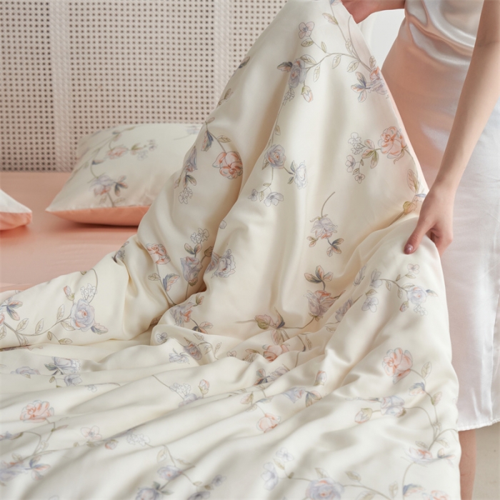 91家纺网 家纺一手货源 找家纺 时年 2023新款天丝印花系列四件套-第三期 花之韵