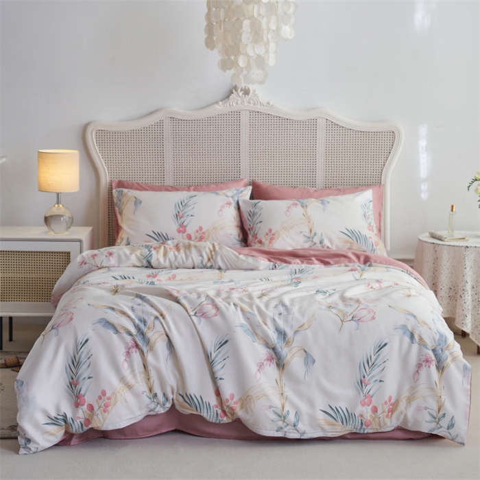 91家纺网 家纺一手货源 找家纺 时年 2023新款天丝印花系列四件套-第三期 简秋