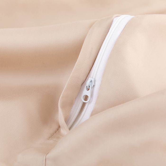 91家纺网 家纺一手货源 找家纺 轩和新款50支纯色天丝四件套单品被套床单床笠枕套系列 拿铁咖+铂光金