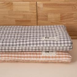 91家纺网 家纺一手货源 找家纺 （总）贵夫人 2023新款水洗棉格子枕（粉&amp;灰）枕芯枕头,粉色,灰色