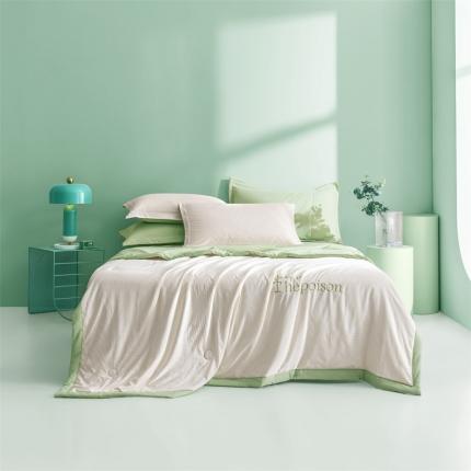 91家纺网 家纺一手货源 找家纺 换种生活 终极版针织棉提花夏被 抹茶绿