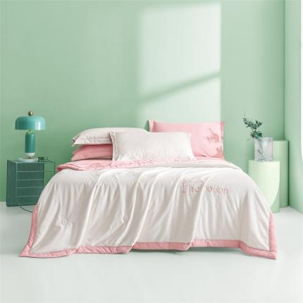 91家纺网 家纺一手货源 找家纺 换种生活 终极版针织棉提花夏被 雅粉