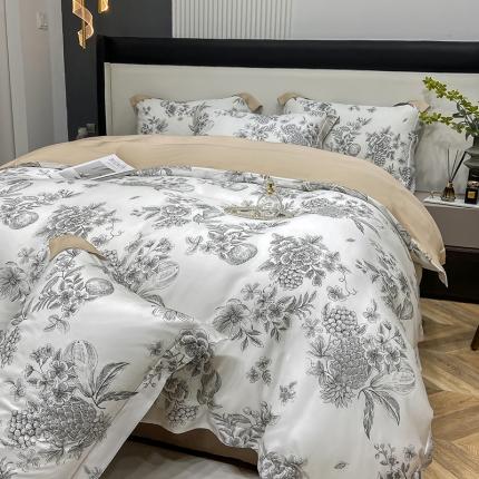 91家纺网 家纺一手货源 找家纺 （总）栩裕 2023新款60s天丝印花款四件套