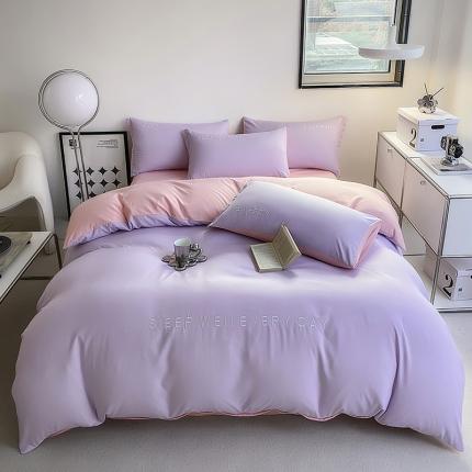 91家纺网 家纺一手货源 找家纺 （总）啊雅 2025新款双拼绣花四季款磨毛四件套