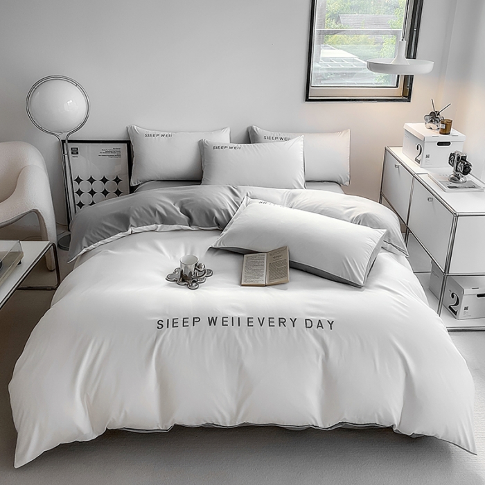 91家纺网 家纺一手货源 找家纺 （总）啊雅 2025新款双拼绣花四季款磨毛四件套