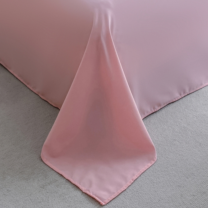 91家纺网 家纺一手货源 找家纺 啊雅 2025新款双拼绣花四季款磨毛四件套 奶紫加奶粉