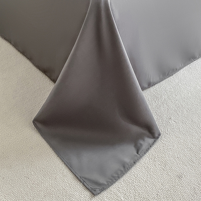 91家纺网 家纺一手货源 找家纺 啊雅 2025新款双拼绣花四季款磨毛四件套 奶深灰