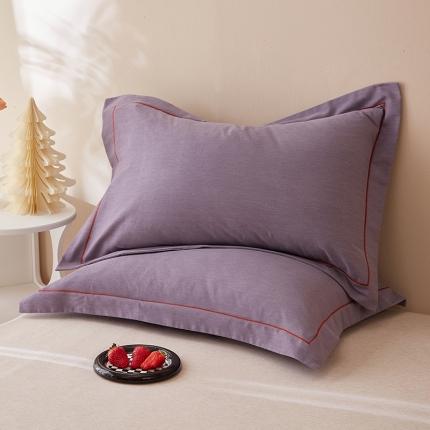 丰淘 2023新款全棉磨毛枕套 全棉磨毛暗夜紫
