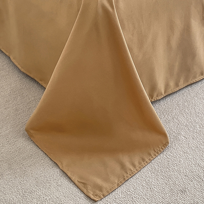 91家纺网 家纺一手货源 找家纺 啊雅 2025新款双拼绣花四季款磨毛四件套 奶黄加奶咖