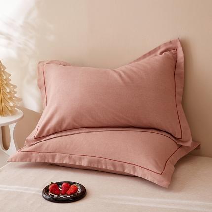 丰淘 2023新款全棉磨毛枕套 全棉磨毛红咖