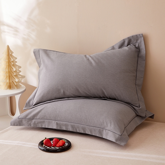 91家纺网 家纺一手货源 找家纺 丰淘 2023新款全棉磨毛枕套 全棉磨毛灰色