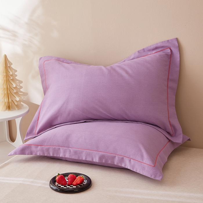 91家纺网 家纺一手货源 找家纺 丰淘 2023新款全棉磨毛枕套 全棉磨毛魅紫
