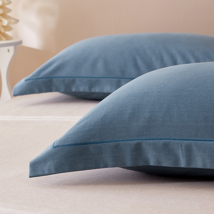 91家纺网 家纺一手货源 找家纺 丰淘 2023新款全棉磨毛枕套 全棉磨毛高级蓝