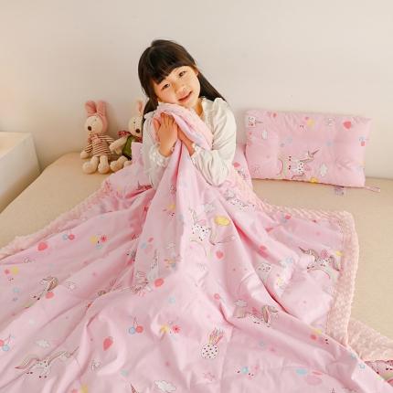 91家纺网 家纺一手货源 找家纺 （总）十九色 2025新款全棉冰豆豆宽边冰感儿童夏被