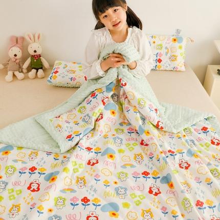 91家纺网 家纺一手货源 找家纺 （总）十九色 2025新款全棉冰豆豆宽边冰感儿童夏被