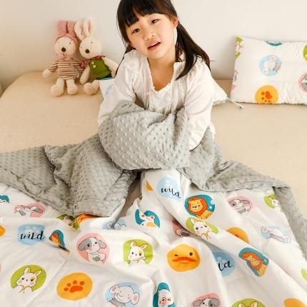 91家纺网 家纺一手货源 找家纺 （总）十九色 2025新款全棉冰豆豆宽边冰感儿童夏被