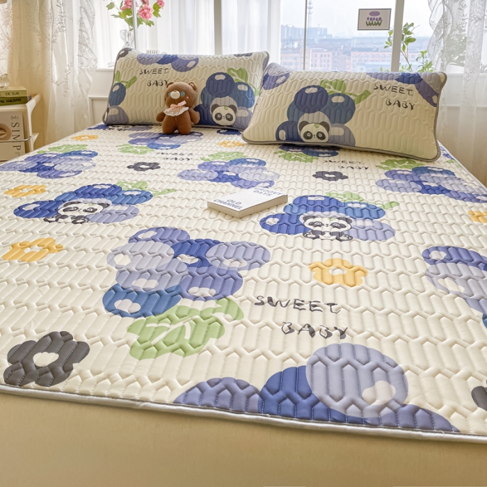 91家纺网 家纺一手货源 找家纺 （总）金爱家 2023新款小清新凉感丝乳胶凉席三件套