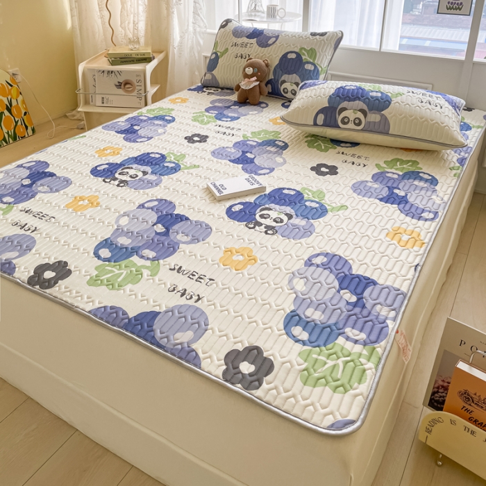 91家纺网 家纺一手货源 找家纺 （总）金爱家 2023新款小清新凉感丝乳胶凉席三件套