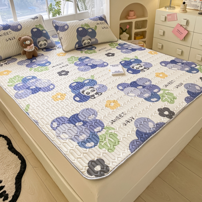 91家纺网 家纺一手货源 找家纺 （总）金爱家 2023新款小清新凉感丝乳胶凉席三件套