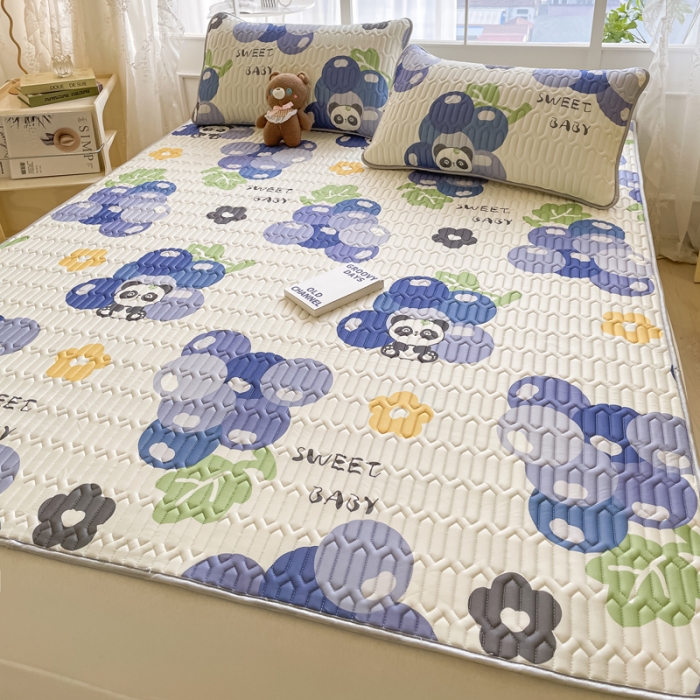 91家纺网 家纺一手货源 找家纺 （总）金爱家 2023新款小清新凉感丝乳胶凉席三件套