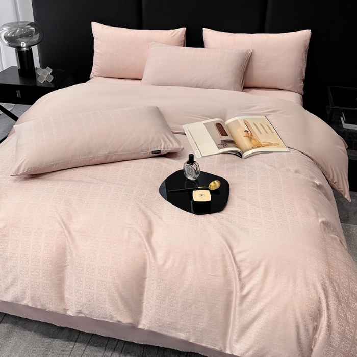 91家纺网 家纺一手货源 找家纺 宅家居 23新款轻奢100支银玺天丝棉CR工艺提花四件套-罗意威可可粉