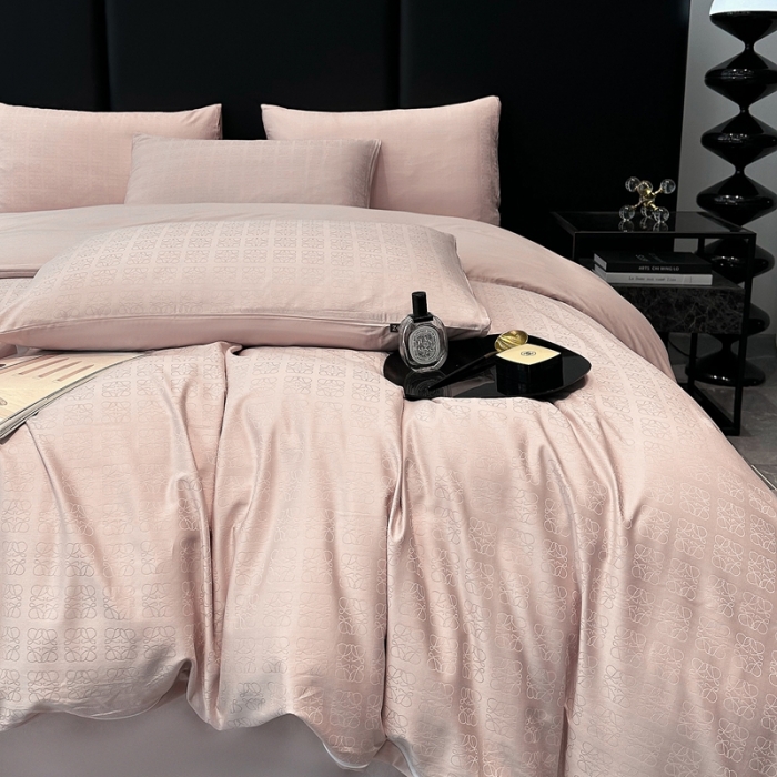 91家纺网 家纺一手货源 找家纺 宅家居 23新款轻奢100支银玺天丝棉CR工艺提花四件套-罗意威可可粉