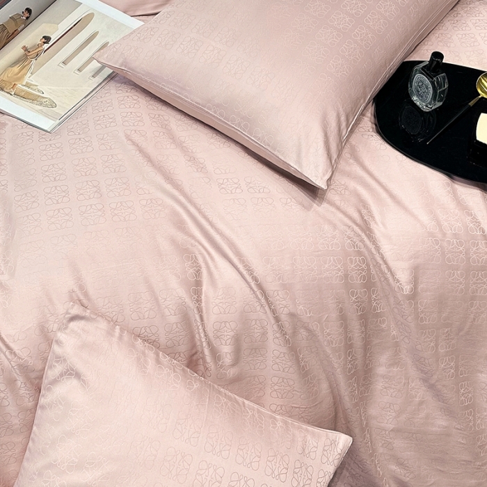 91家纺网 家纺一手货源 找家纺 宅家居 23新款轻奢100支银玺天丝棉CR工艺提花四件套-罗意威可可粉