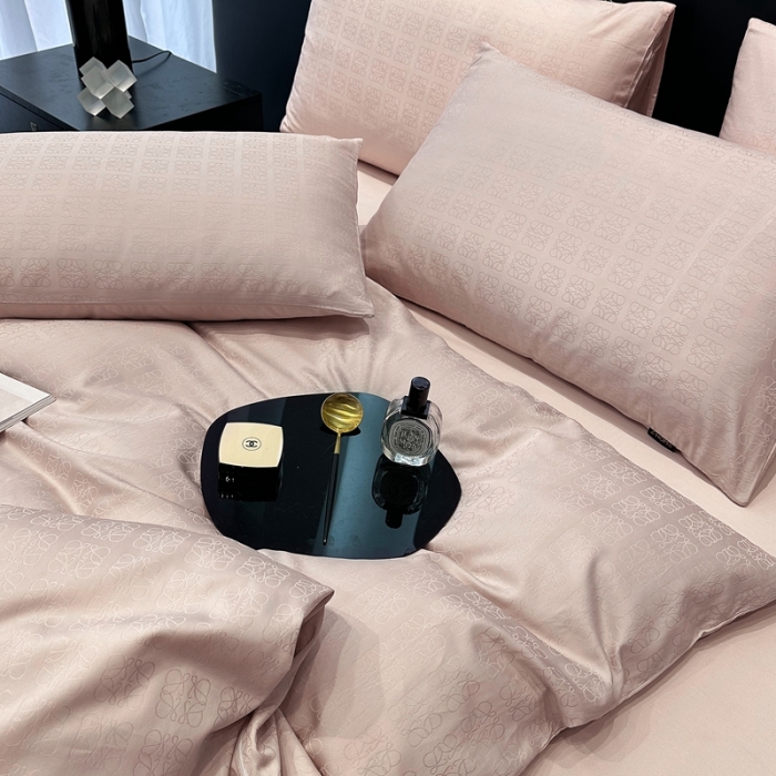 91家纺网 家纺一手货源 找家纺 宅家居 23新款轻奢100支银玺天丝棉CR工艺提花四件套-罗意威可可粉