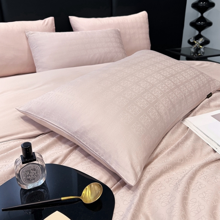 91家纺网 家纺一手货源 找家纺 宅家居 23新款轻奢100支银玺天丝棉CR工艺提花四件套-罗意威可可粉