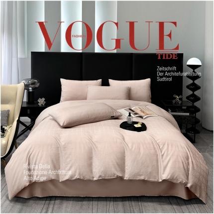 91家纺网 家纺一手货源 找家纺 宅家居 23新款轻奢100支银玺天丝棉CR工艺提花四件套-罗意威可可粉