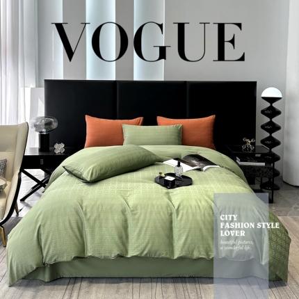 91家纺网 家纺一手货源 找家纺 宅家居 23新款轻奢100支银玺天丝棉CR工艺提花四件套-罗意威橄榄绿