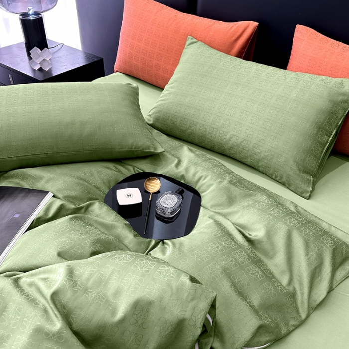 91家纺网 家纺一手货源 找家纺 宅家居 23新款轻奢100支银玺天丝棉CR工艺提花四件套-罗意威橄榄绿