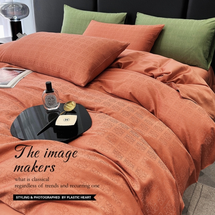 91家纺网 家纺一手货源 找家纺 宅家居 23新款轻奢100支银玺天丝棉CR工艺提花四件套-罗意威爱马桔