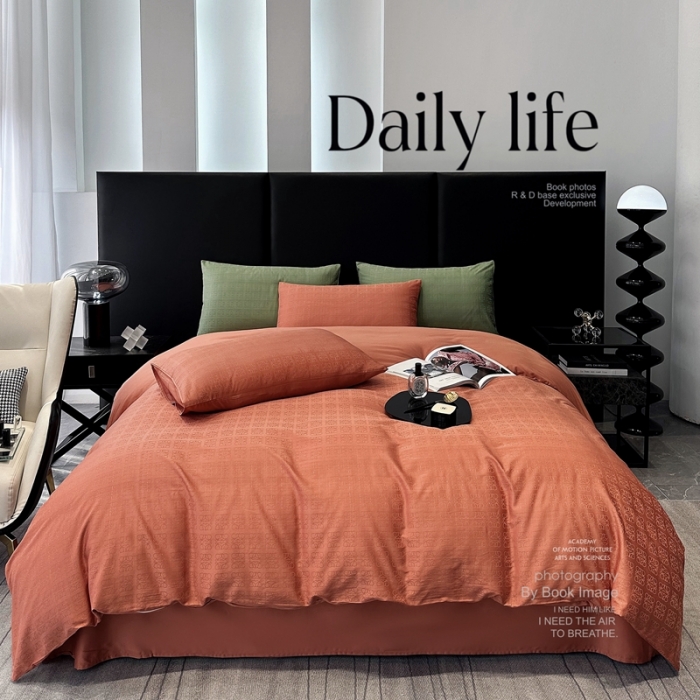 91家纺网 家纺一手货源 找家纺 宅家居 23新款轻奢100支银玺天丝棉CR工艺提花四件套-罗意威爱马桔