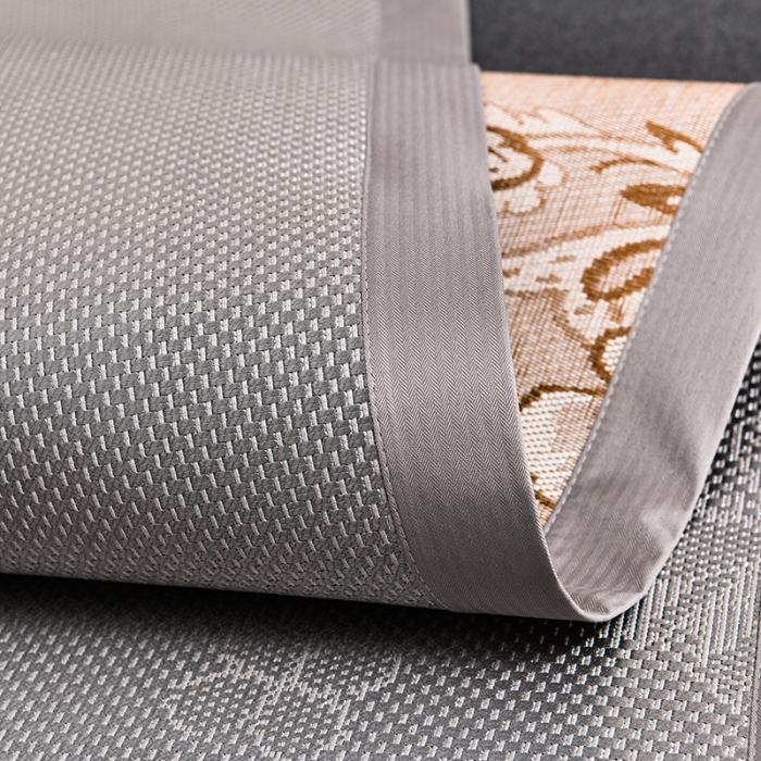 91家纺网 家纺一手货源 找家纺 简一2024新款荷塘月色系列冰藤双面席凉席冰藤席 蝶恋花-提花灰