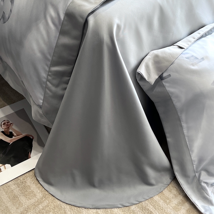 91家纺网 家纺一手货源 找家纺 优悦 2023新款水洗真丝轻奢印花款四件套 云中-灰