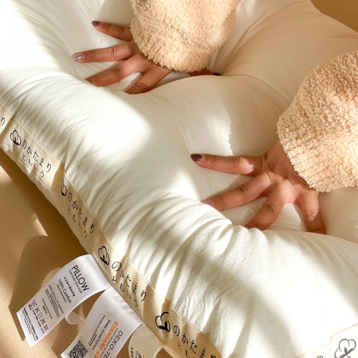 91家纺网 家纺一手货源 找家纺 伟邦 2023新款日式宽边立体枕48*74