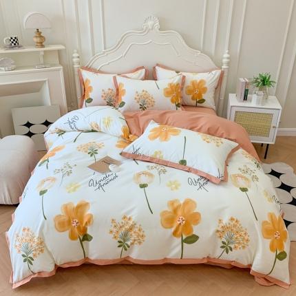 91家纺网 家纺一手货源 找家纺 名佰蕙 2023新款全棉法式田园四件套 桔然之间