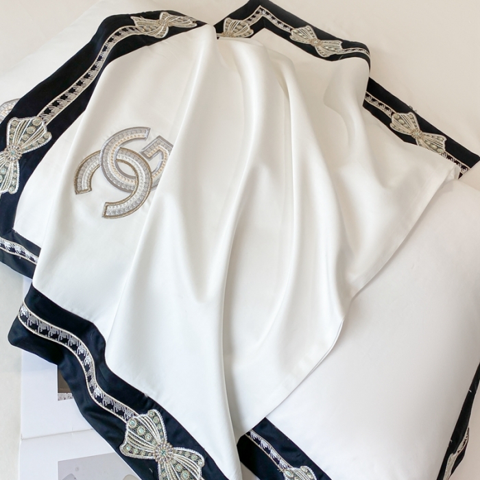 91家纺网 家纺一手货源 找家纺 品家居 2025新款全棉长绒棉四件套-初恋情结 初恋情节-白