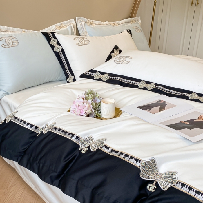 91家纺网 家纺一手货源 找家纺 品家居 2025新款全棉长绒棉四件套-初恋情结 初恋情节-白