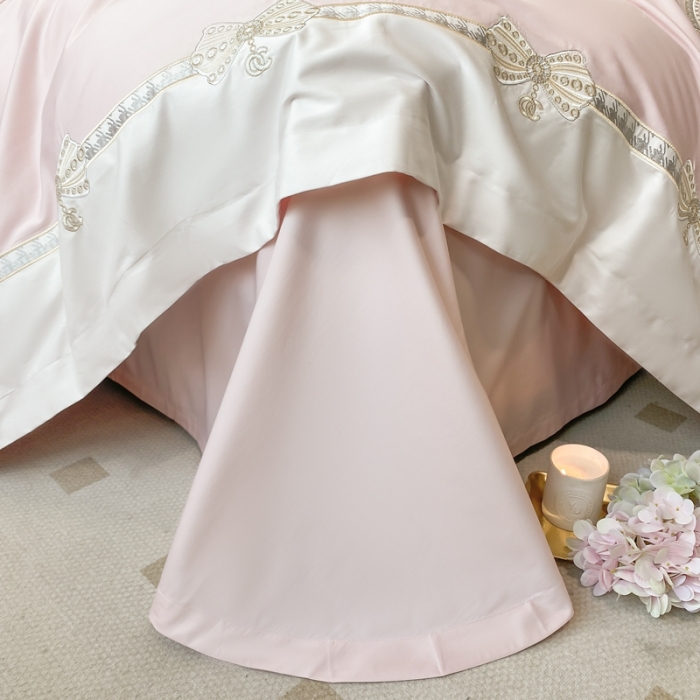 91家纺网 家纺一手货源 找家纺 品家居 2025新款全棉长绒棉四件套-初恋情结 初恋情节-粉