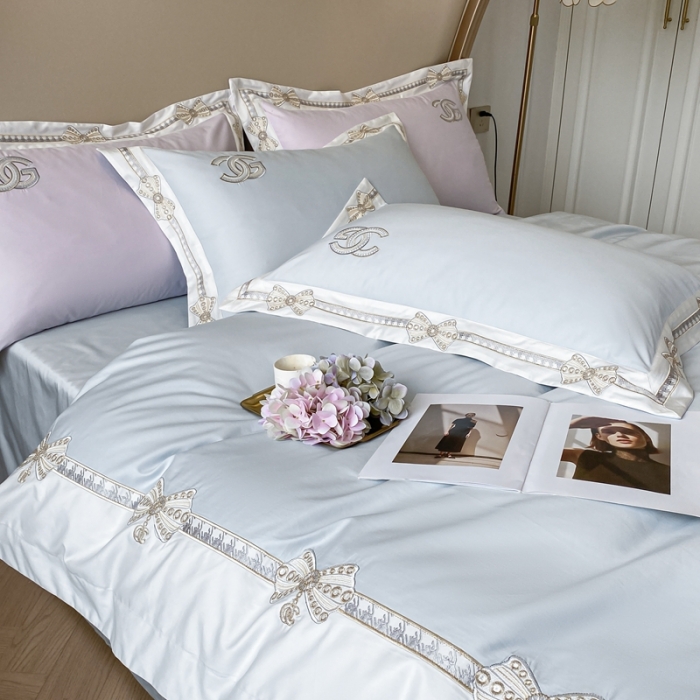 91家纺网 家纺一手货源 找家纺 品家居 2025新款全棉长绒棉四件套-初恋情结 初恋情节-蓝