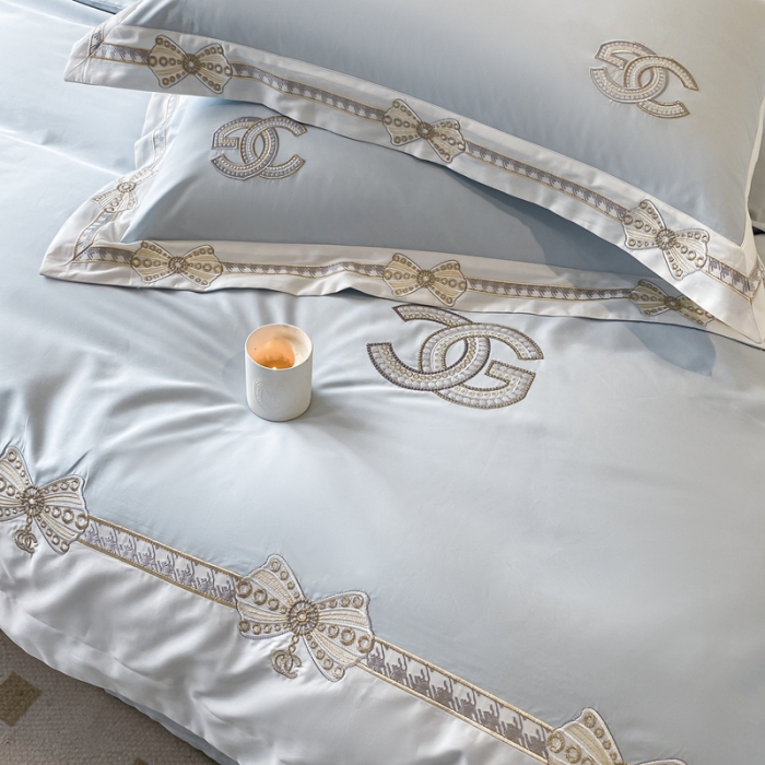 91家纺网 家纺一手货源 找家纺 品家居 2025新款全棉长绒棉四件套-初恋情结 初恋情节-蓝