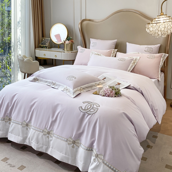 91家纺网 家纺一手货源 找家纺 品家居 2025新款全棉长绒棉四件套-初恋情结 初恋情节-紫