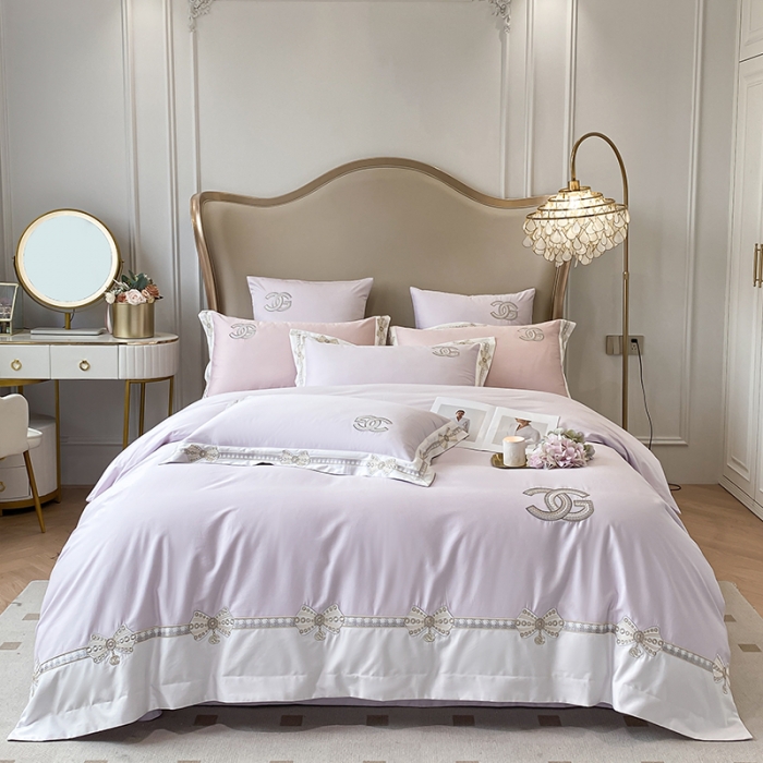 91家纺网 家纺一手货源 找家纺 品家居 2025新款全棉长绒棉四件套-初恋情结 初恋情节-紫