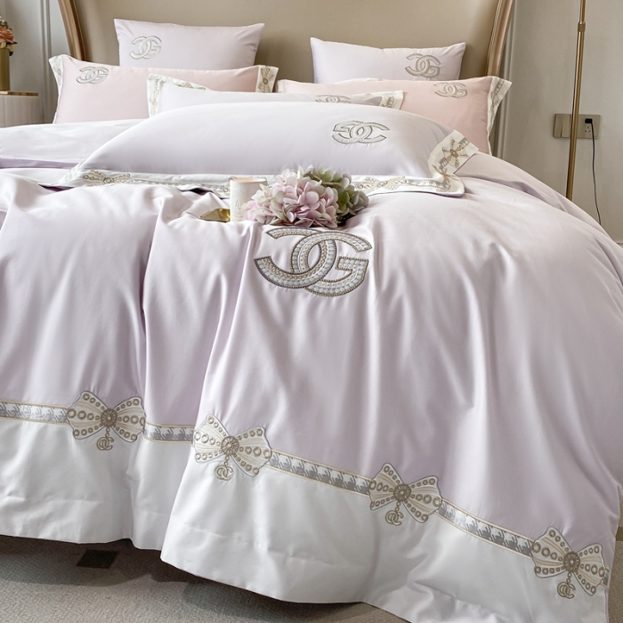 91家纺网 家纺一手货源 找家纺 品家居 2025新款全棉长绒棉四件套-初恋情结 初恋情节-紫