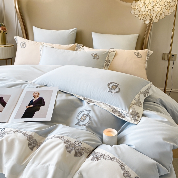 91家纺网 家纺一手货源 找家纺 品家居 2025新款全棉长绒棉四件套-戴安娜 戴安娜-蓝